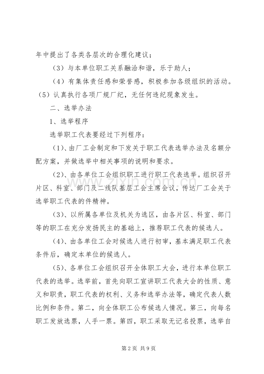 职工代表选举实施方案及选票.docx_第2页