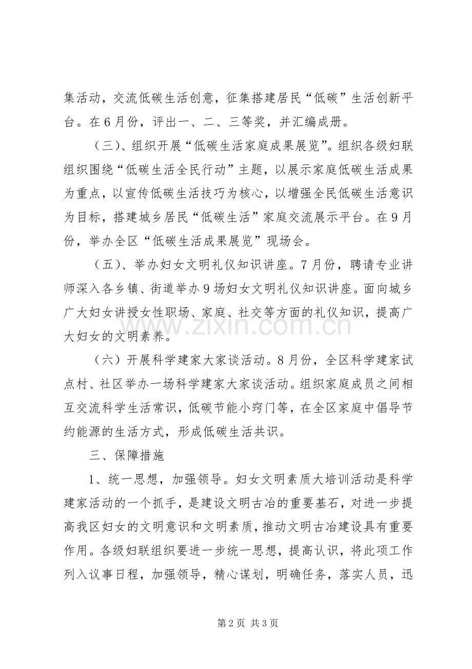 区妇女联合会妇女文明素质培训活动实施方案.docx_第2页
