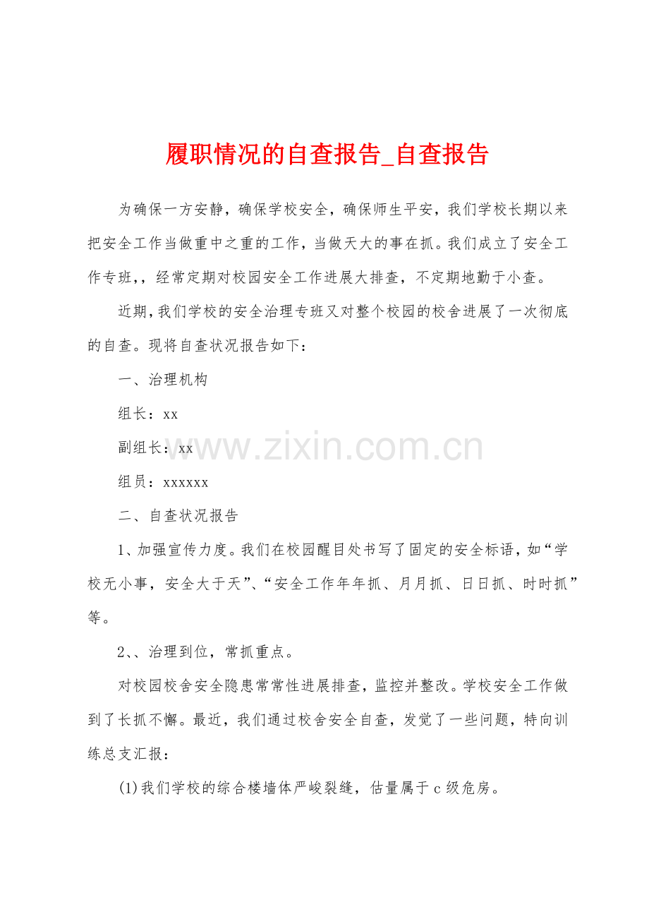 履职情况自查报告.docx_第1页