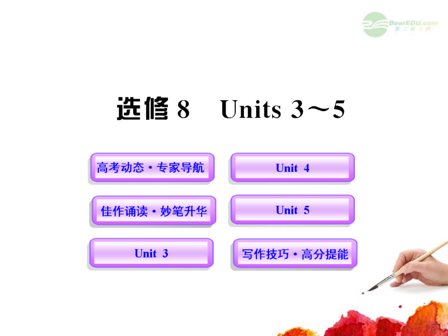 高中英语全程复习方略配套课件：Units 3-5(新人教版选修8) 课件.ppt_第1页