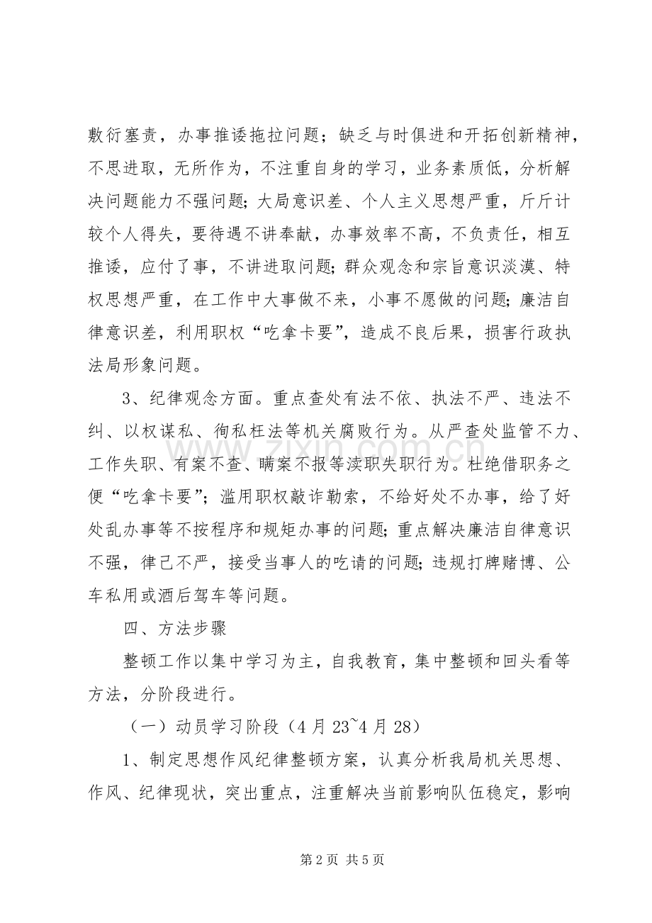 学校思想纪律作风大整顿活动方案 .docx_第2页