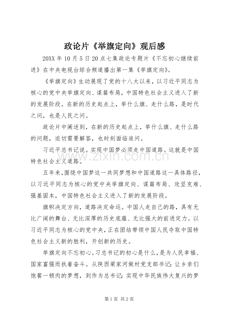 政论片《举旗定向》观后感 .docx_第1页