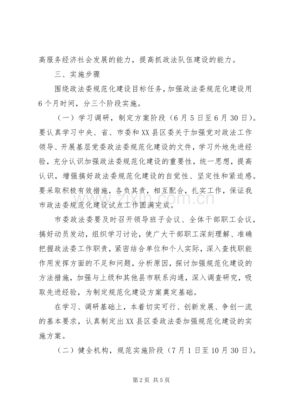 XX县区委政法委规范化建设方案.docx_第2页