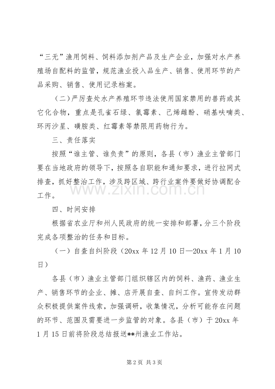 水利局关于开展打击水产养殖业违法使用禁限投入品专项整治工作实施方案.docx_第2页