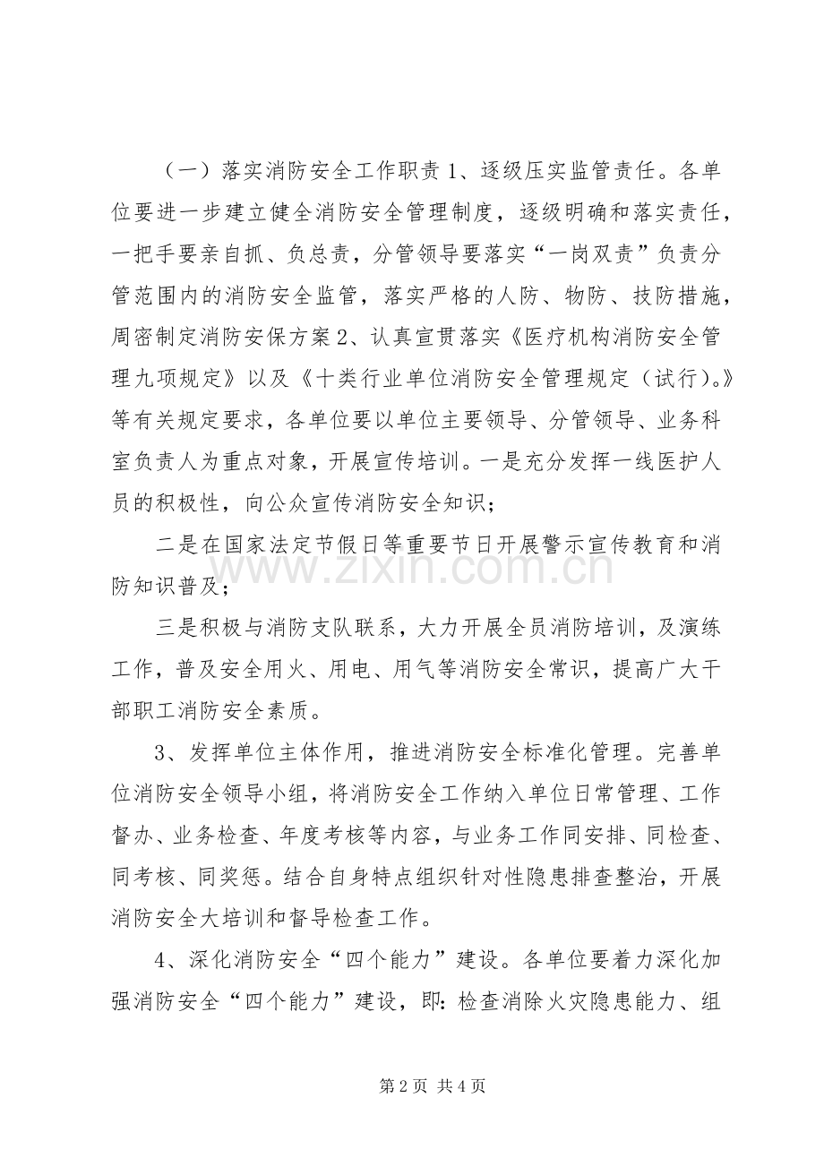 卫计系统XX年火灾防控实施方案.docx_第2页