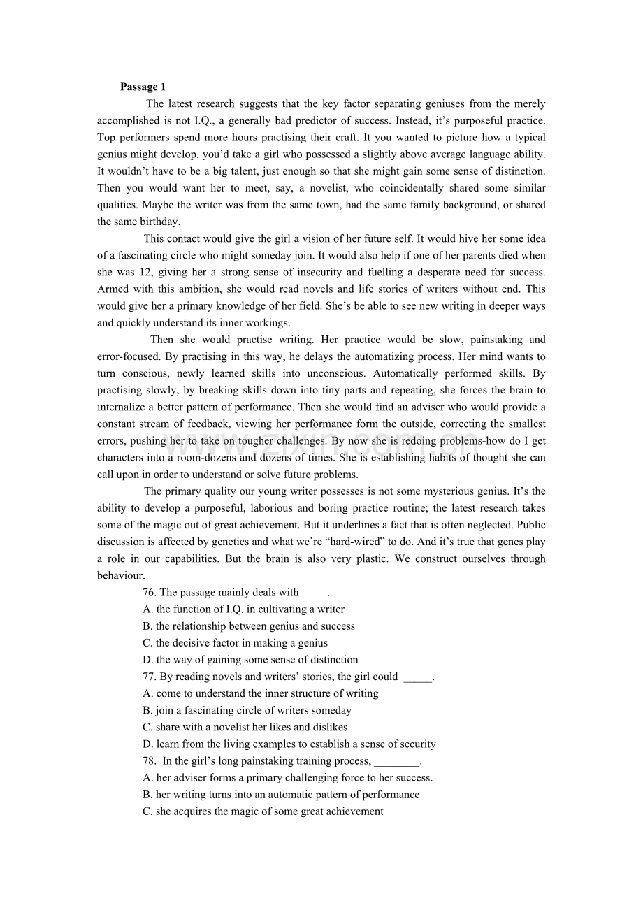 阅读理解之社会生活类特约专题.doc_第1页