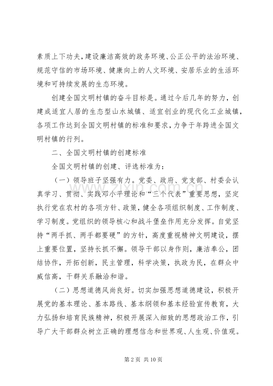 创建全国文明村镇方案.docx_第2页