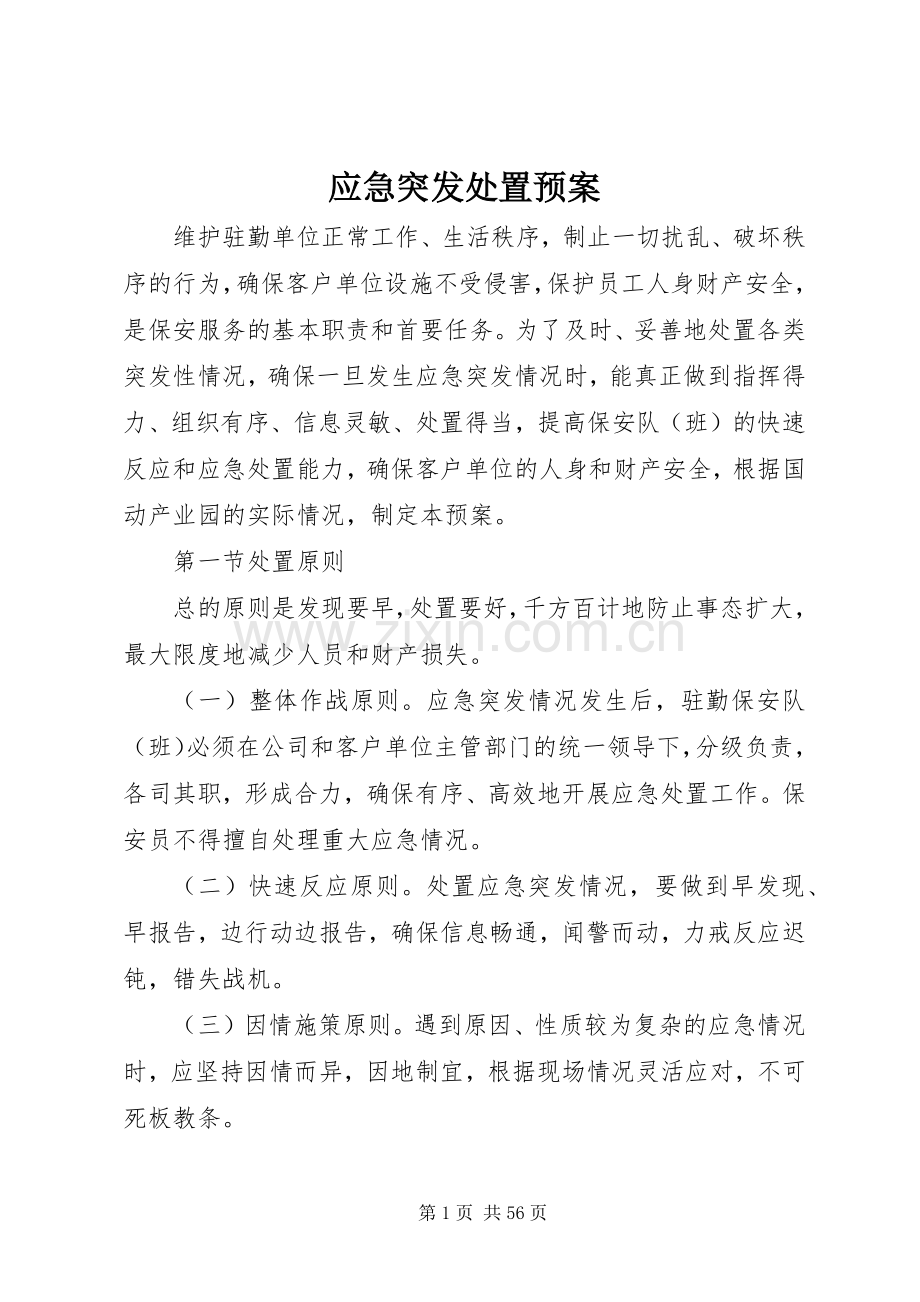 应急突发预案.docx_第1页