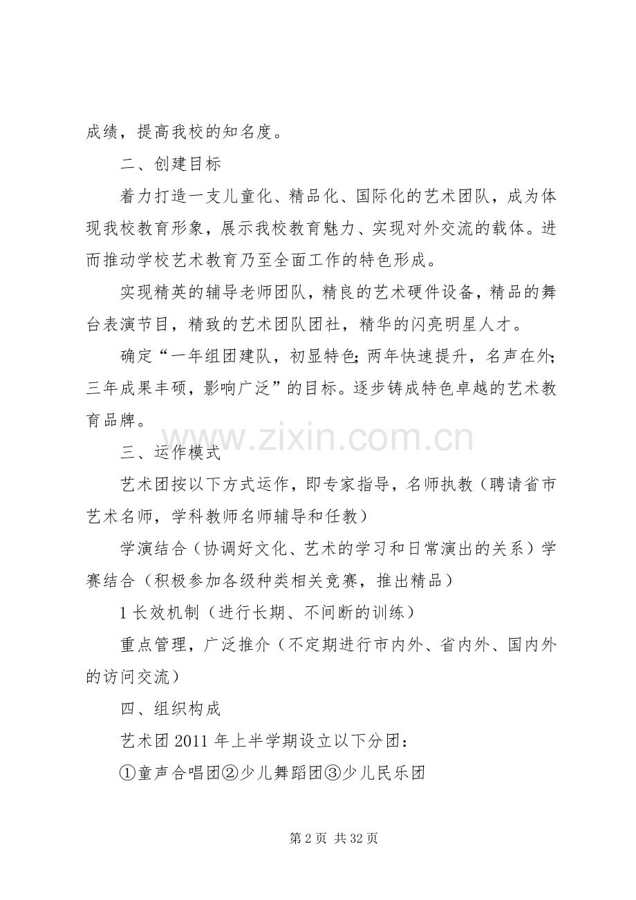 艺术团创建实施方案五篇.docx_第2页