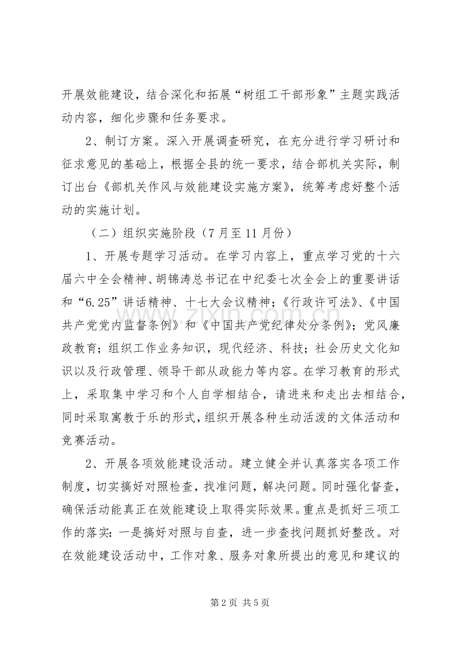 县委组织部机关效能建设方案.docx_第2页