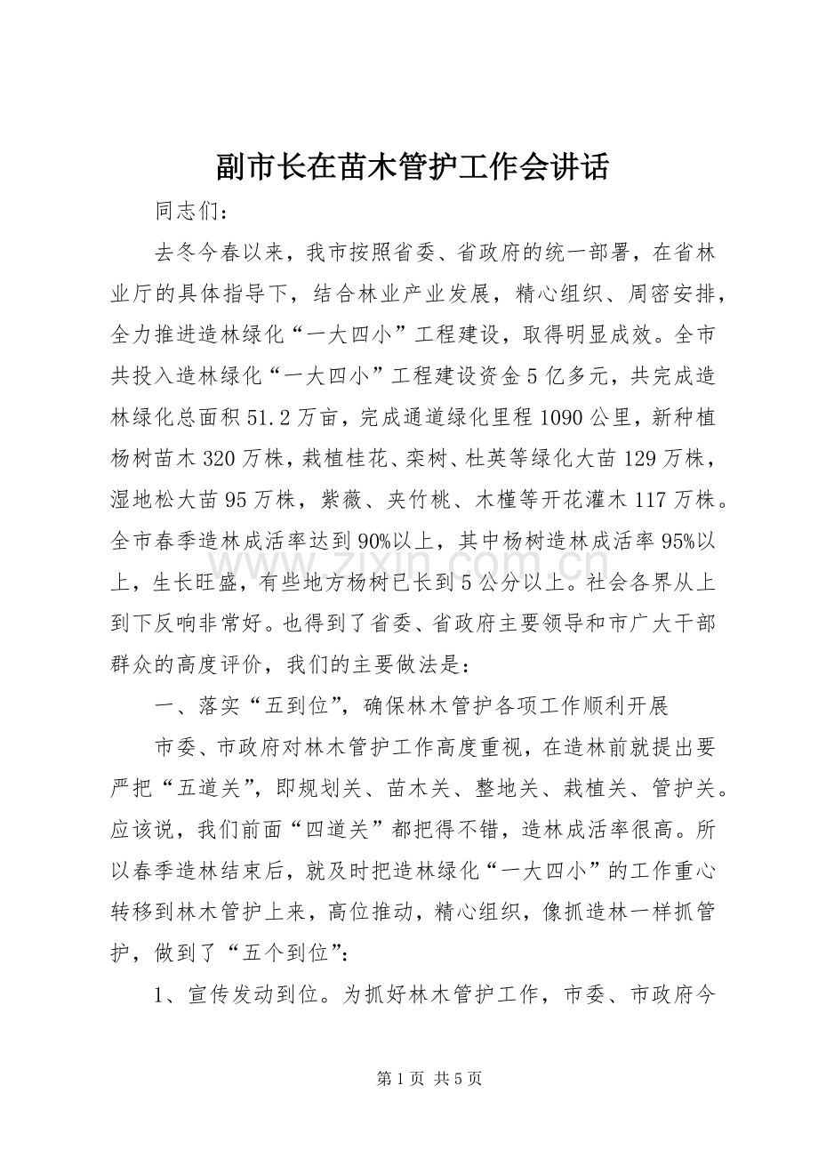 副市长在苗木管护工作会讲话.docx_第1页