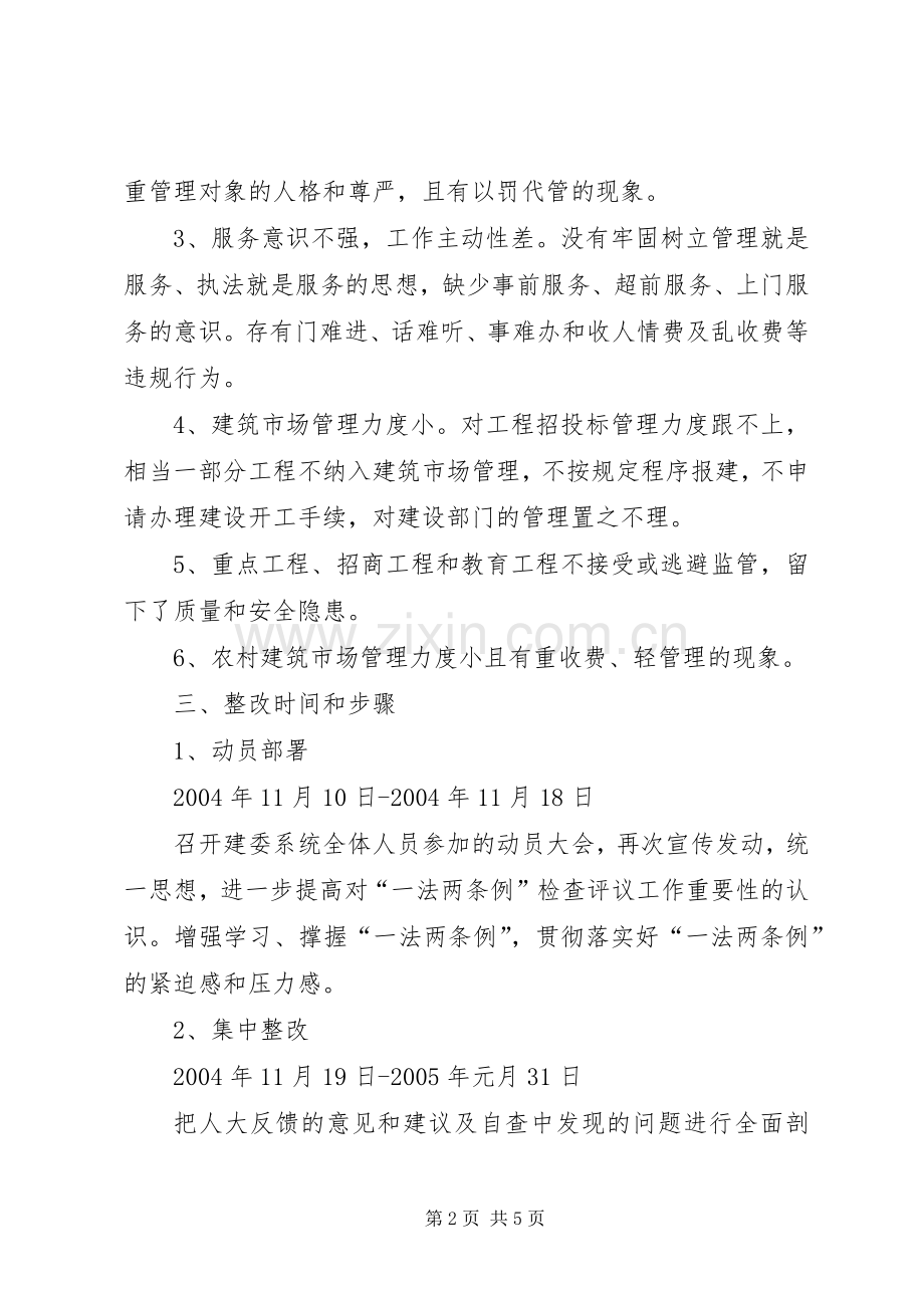 县建委接受人大“一法两条例”检查评议整改工作实施方案.docx_第2页