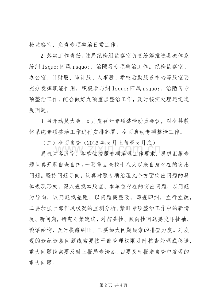 某局“纠‘四风’、治陋习”专项整治实施方案.docx_第2页