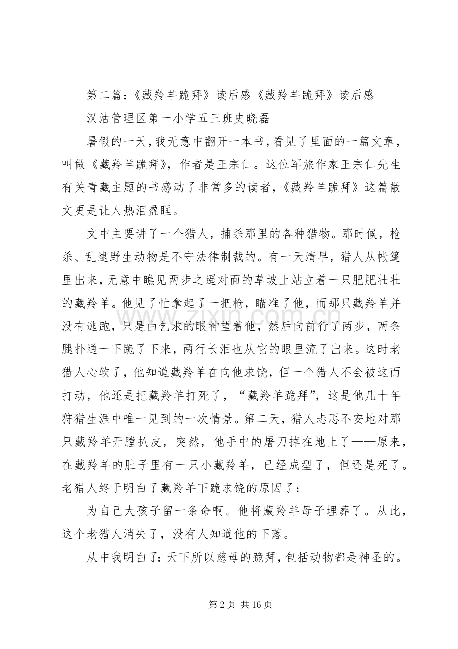 《藏羚羊跪拜》读后感[合集5篇]_1.docx_第2页
