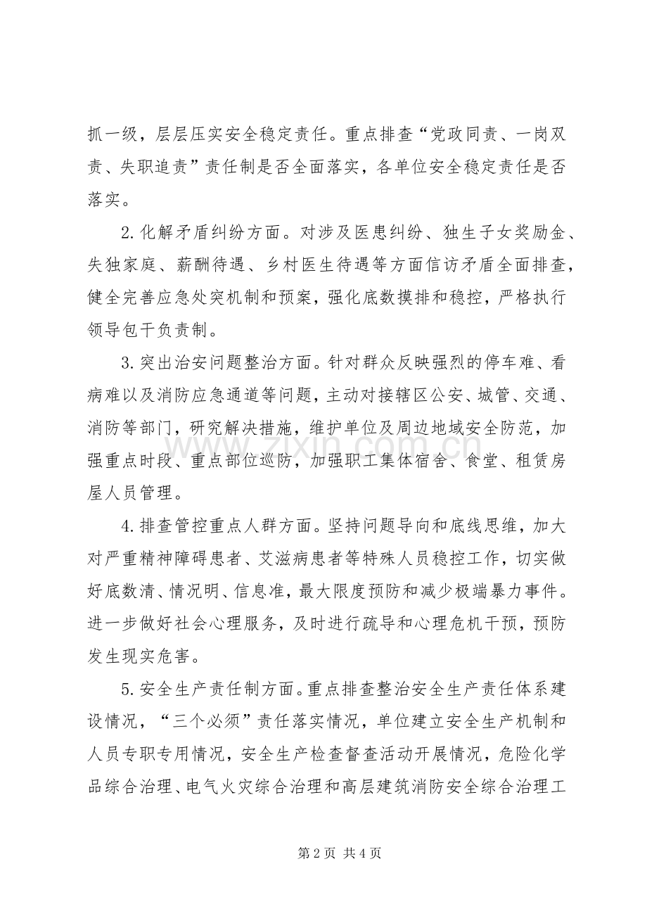 卫生计生系统社会矛盾和安全隐患大排查大整治行动方案.docx_第2页