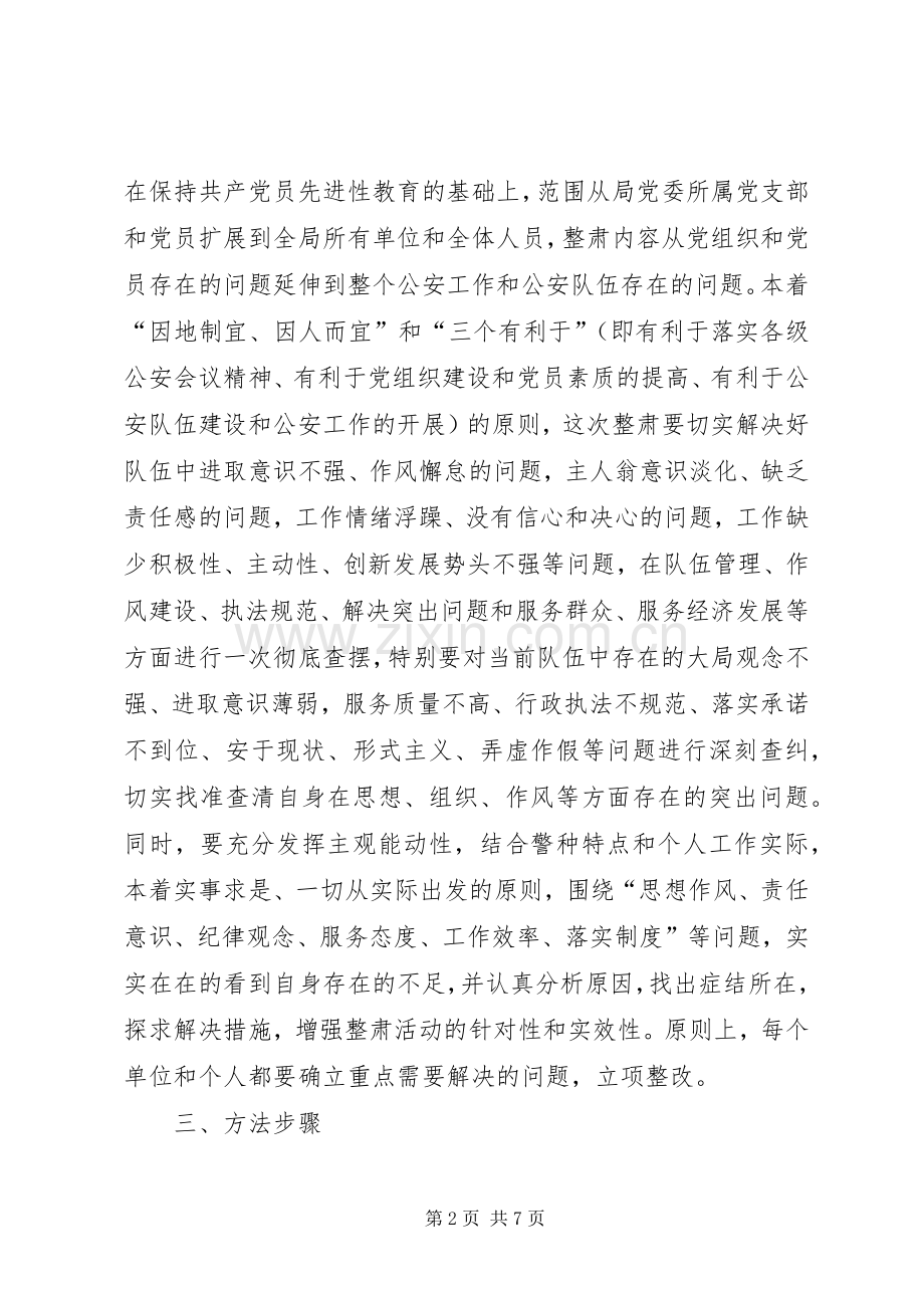 全市公安机关队伍整肃方案 .docx_第2页