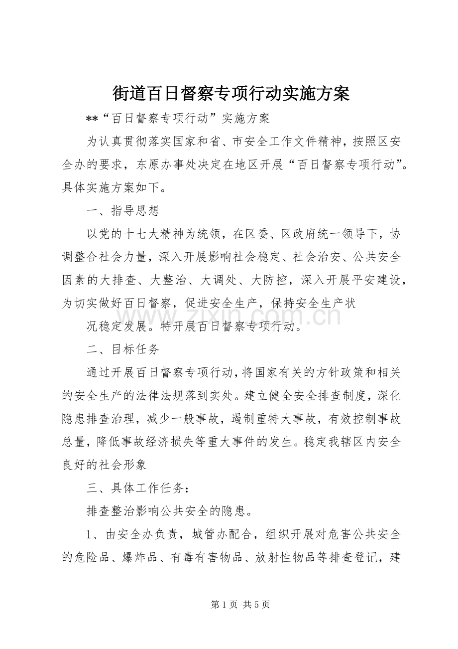 街道百日督察专项行动方案.docx_第1页