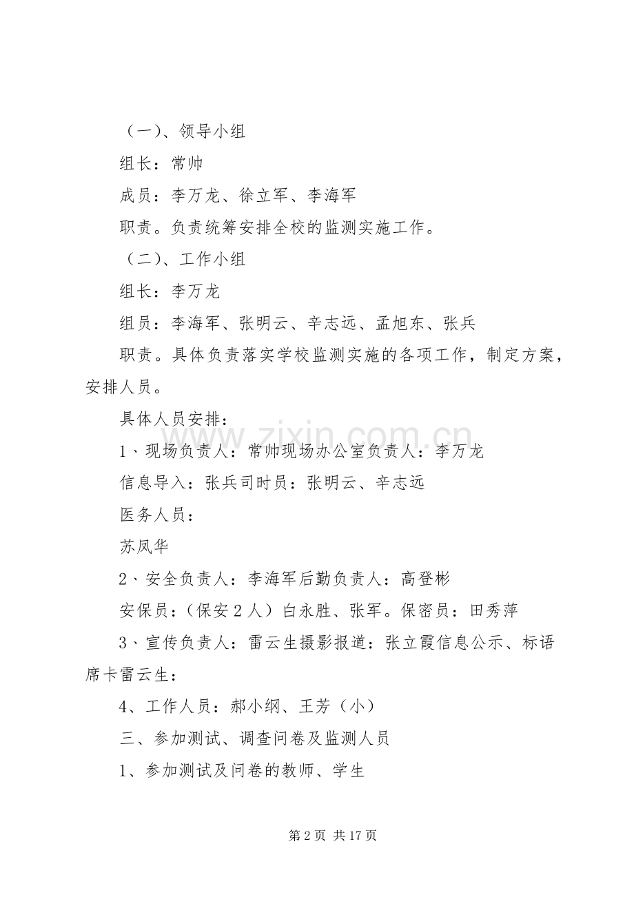 学校XX年国家义务教育质量监测方案.docx_第2页
