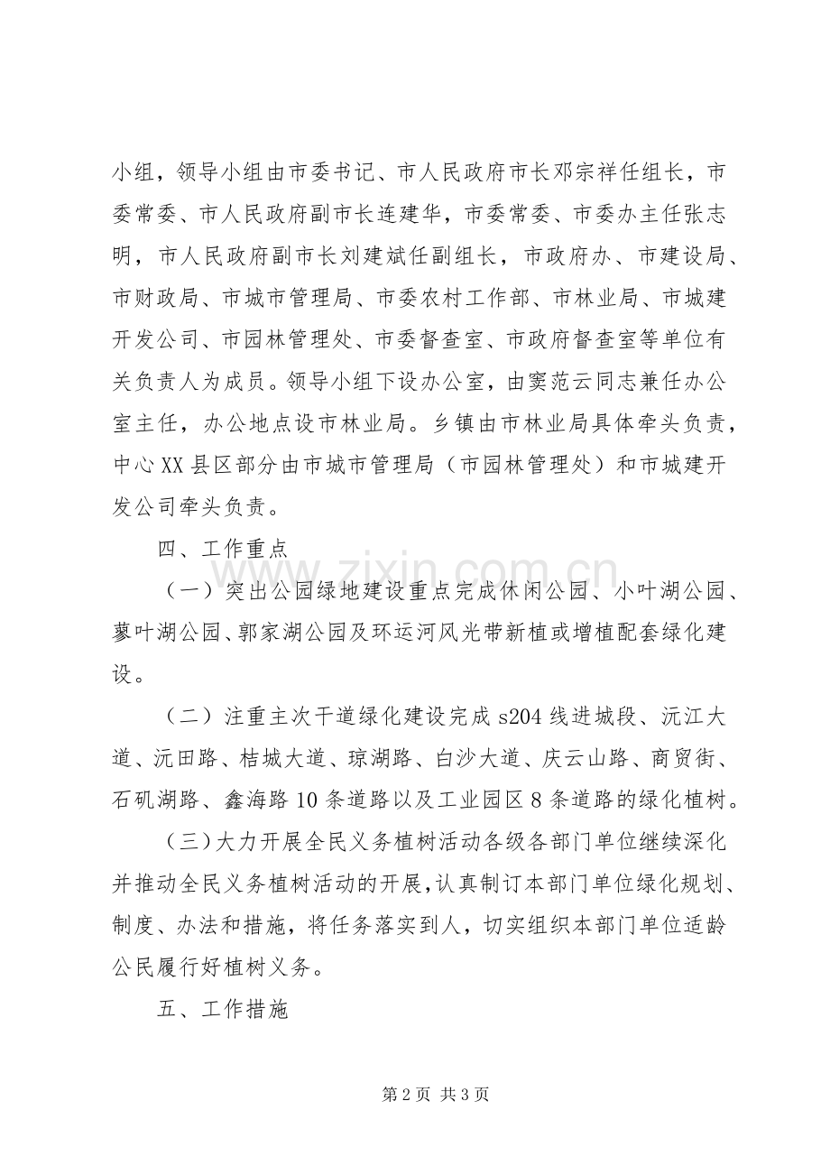 十万树木进城镇绿化实施方案.docx_第2页