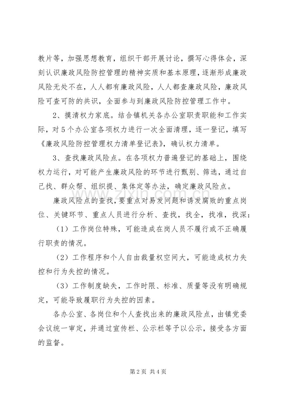 乡镇党风廉政风险防控管理工作方案.docx_第2页