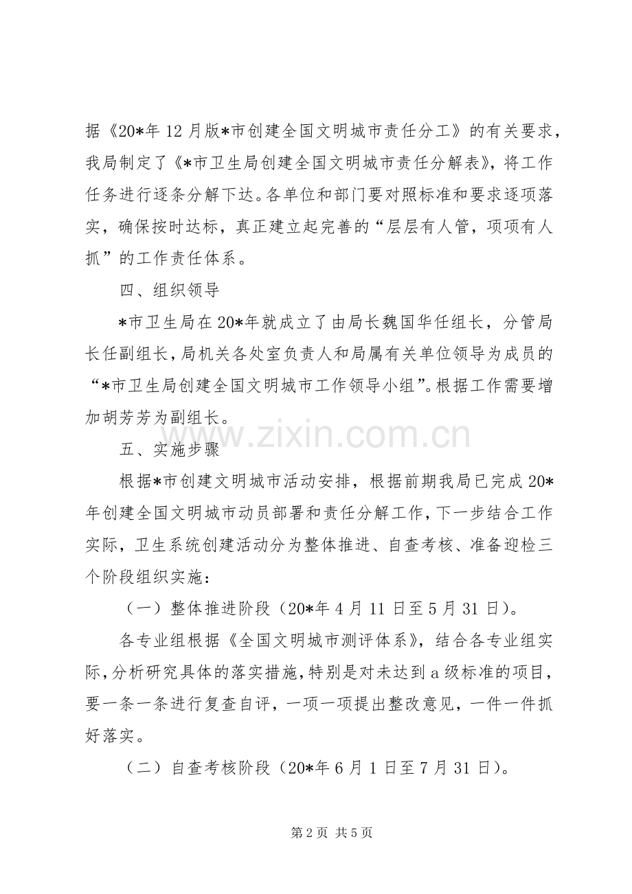 市卫生局文明城市工作方案.docx_第2页