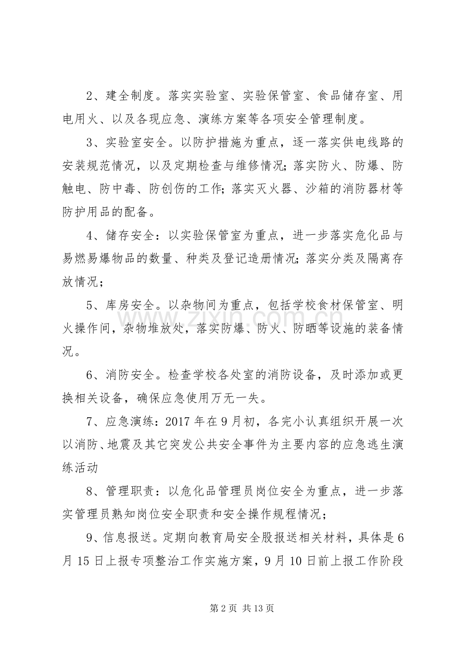 学校开展危险化学品和易燃易爆物品安全专项整治工作实施方案.docx_第2页