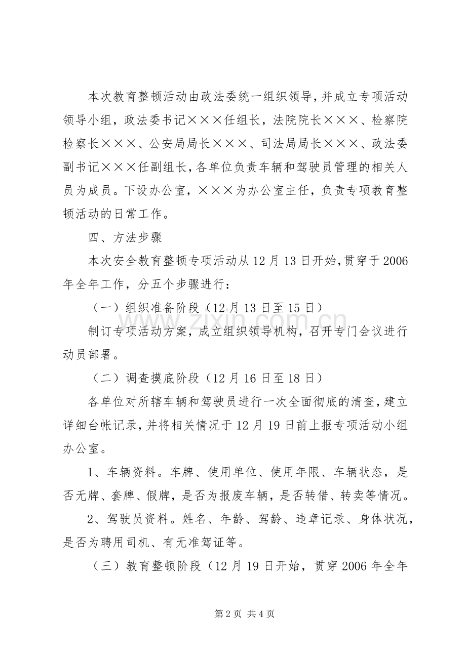 政法系统车辆整顿实施方案.docx_第2页