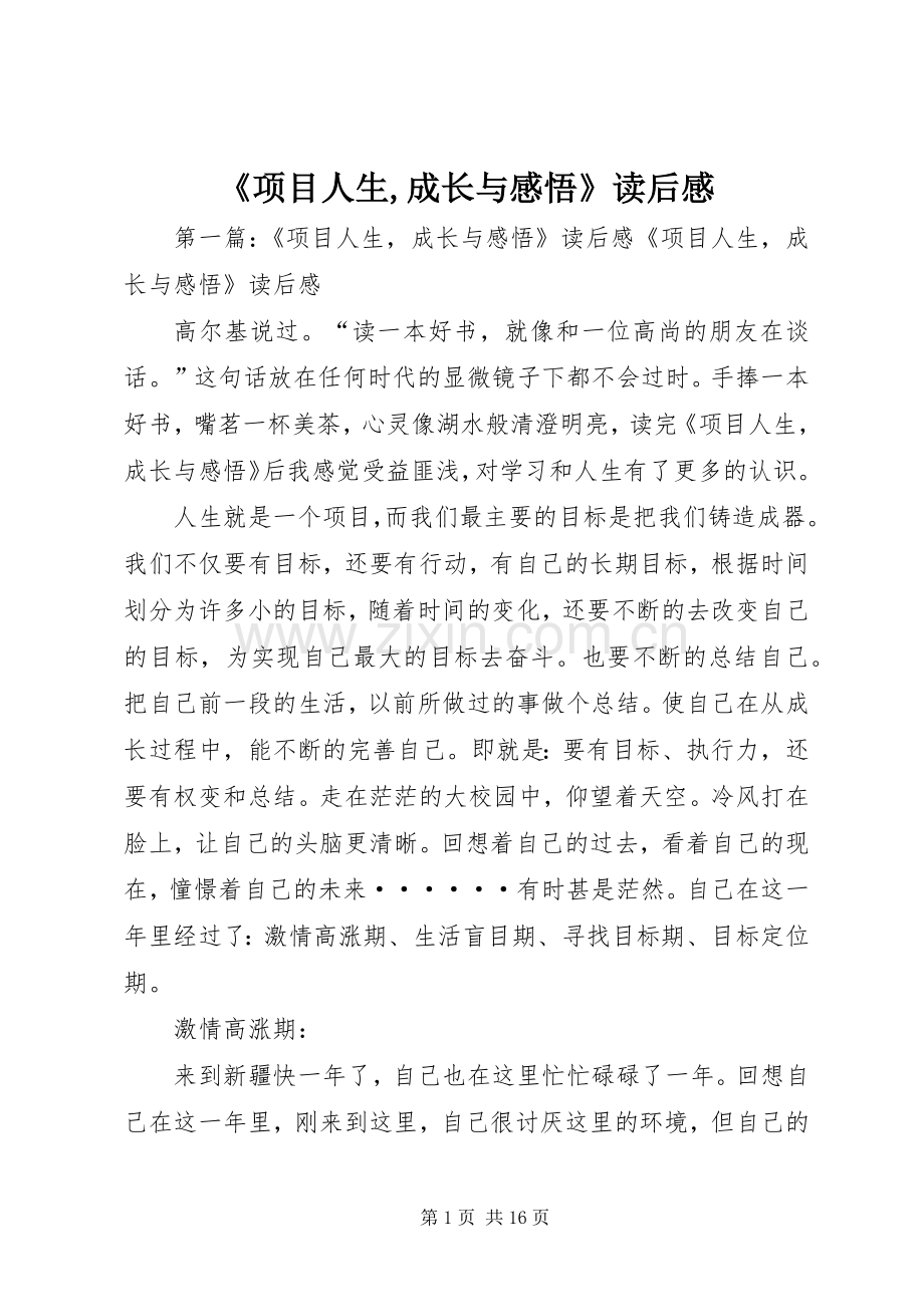《项目人生,成长与感悟》读后感_1.docx_第1页