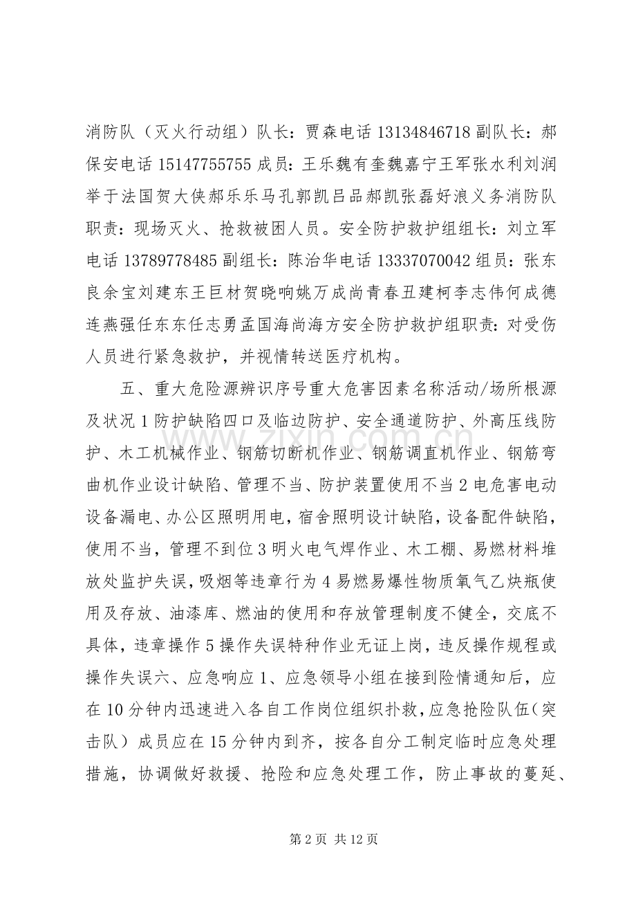 XX年消防安全应急指挥部消防应急处理预案_.docx_第2页
