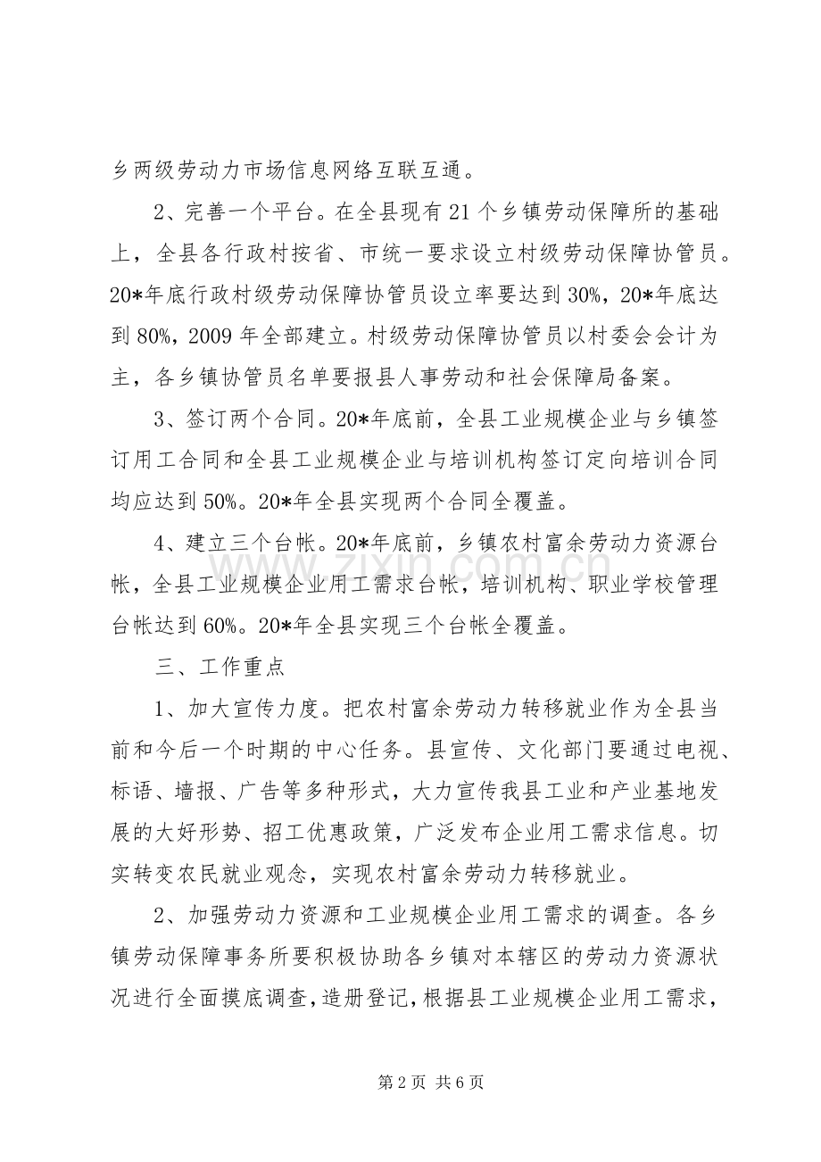 农村富余劳动力转移实施方案.docx_第2页