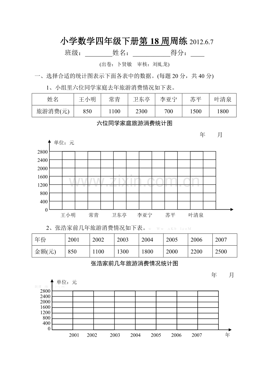 苏教版小学四年级数学下册第18周练习题.doc_第1页