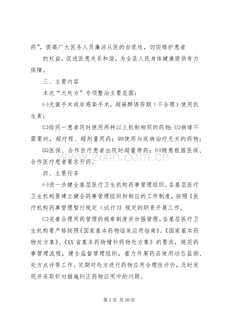 XX县大处方专项整治工作实施方案.docx_第2页