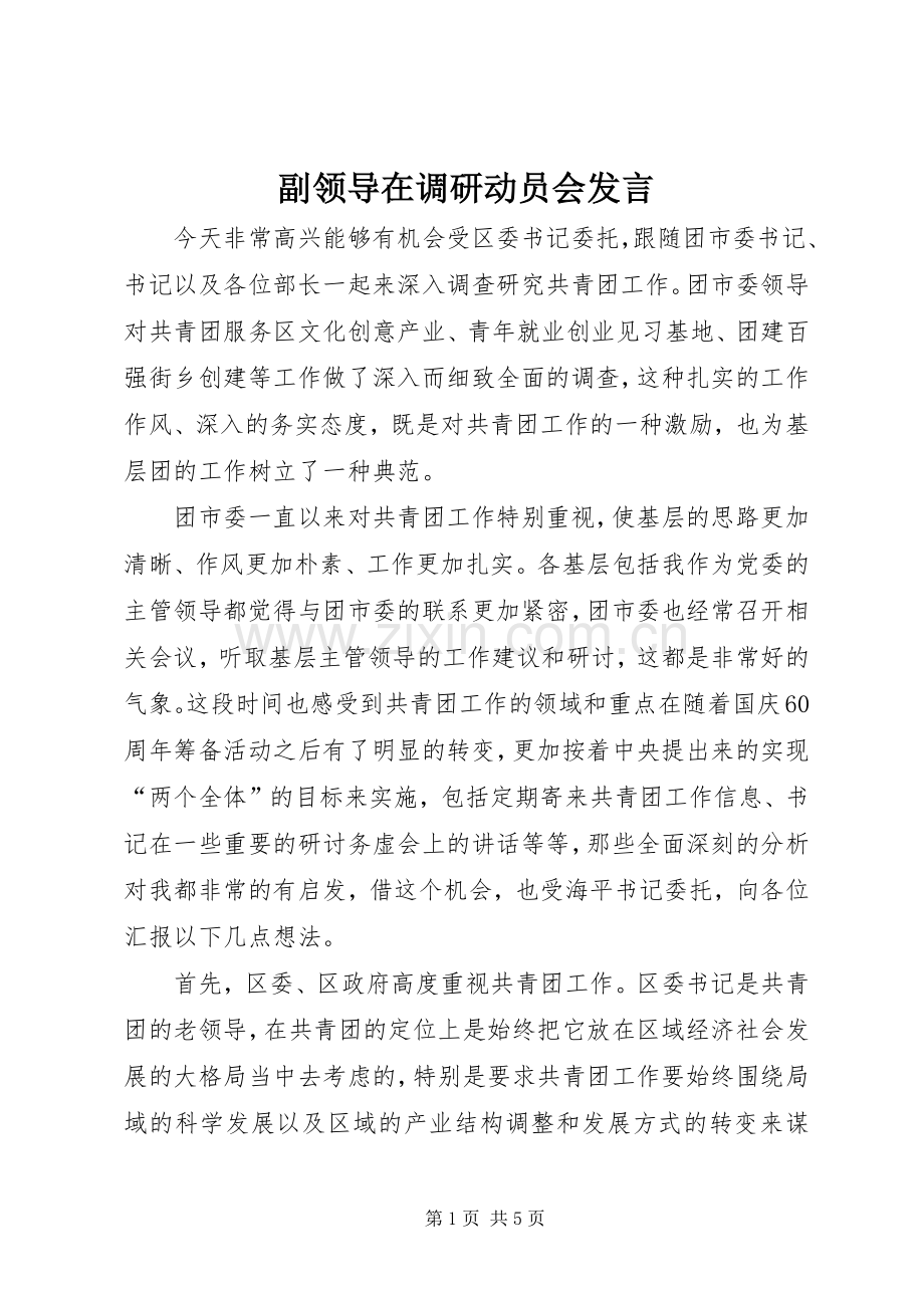 副领导在调研动员会发言.docx_第1页