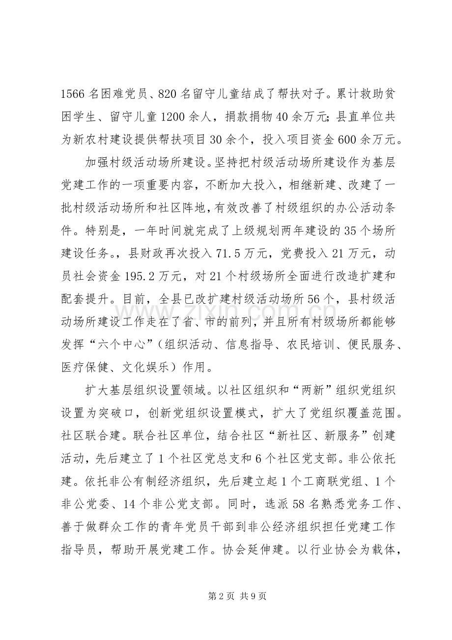 县委书记在全省组织工作创新调研座谈会上的典型发言稿.docx_第2页