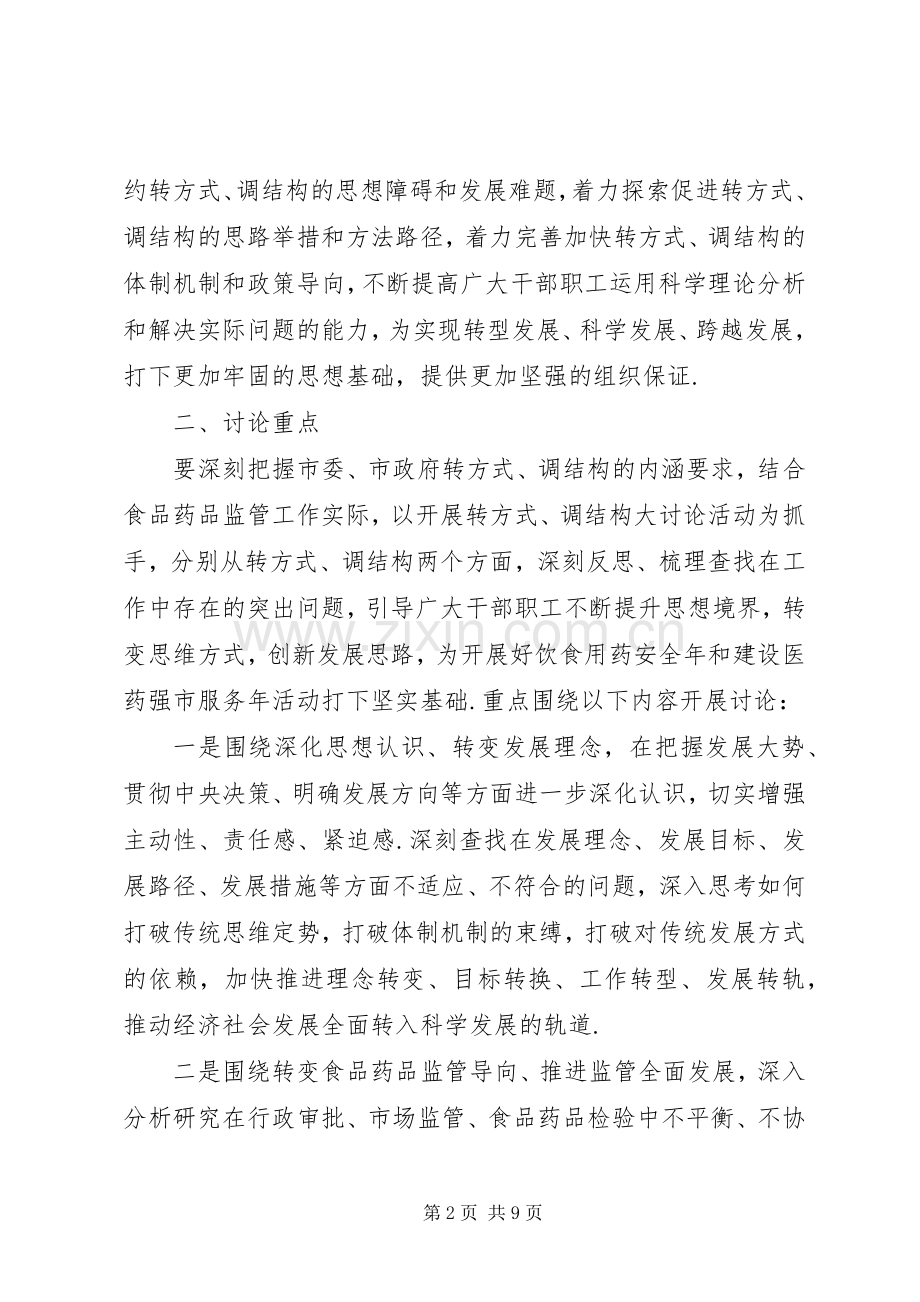 药监系统“转方式、调结构”大讨论活动方案(附活动配档表).docx_第2页