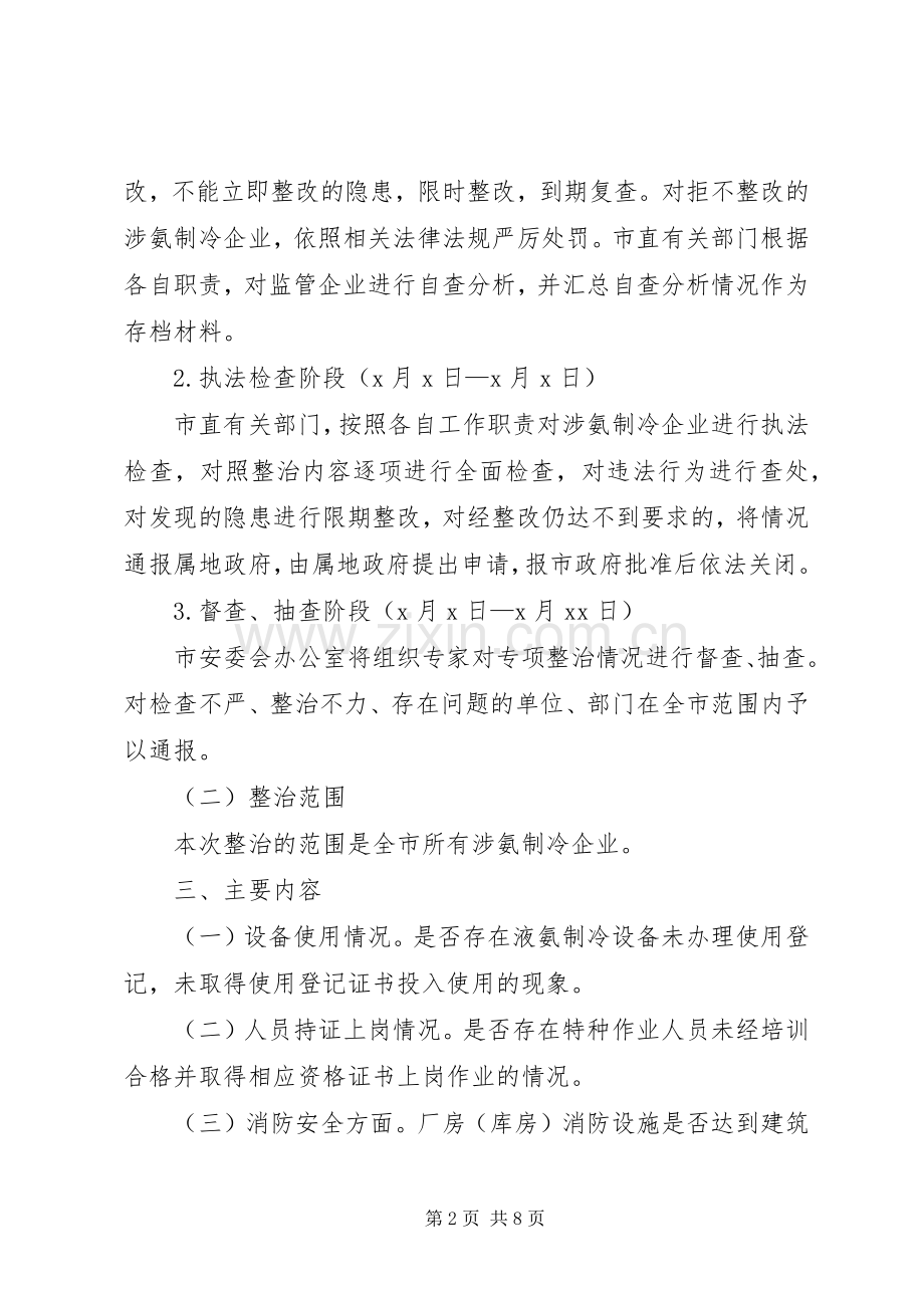 制冷企业安全生产专项整治实施方案.docx_第2页