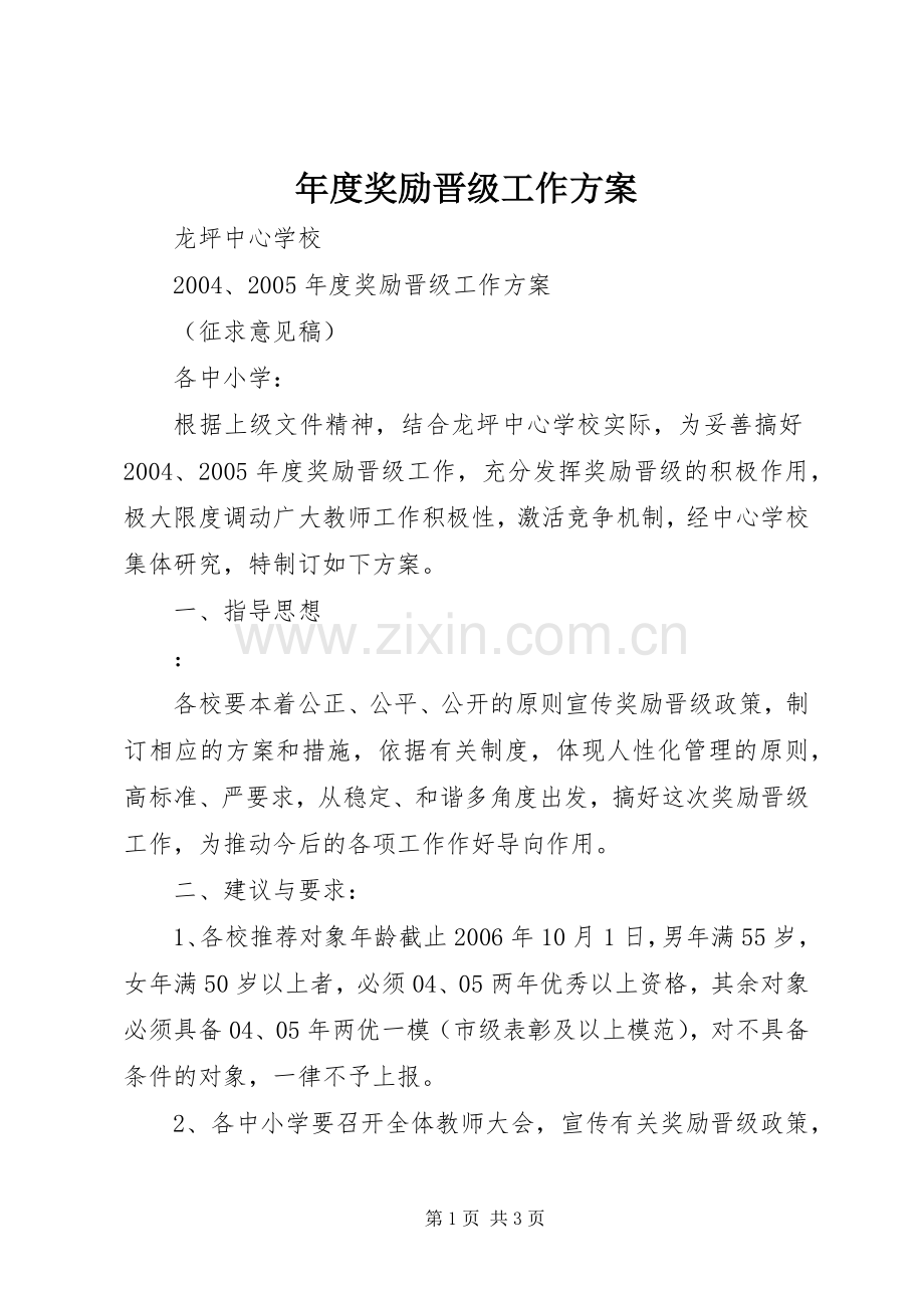 年度奖励晋级工作实施方案.docx_第1页