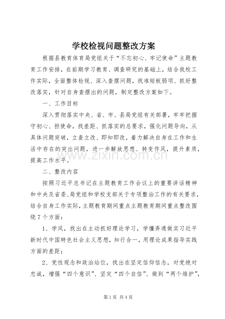学校检视问题整改实施方案.docx_第1页