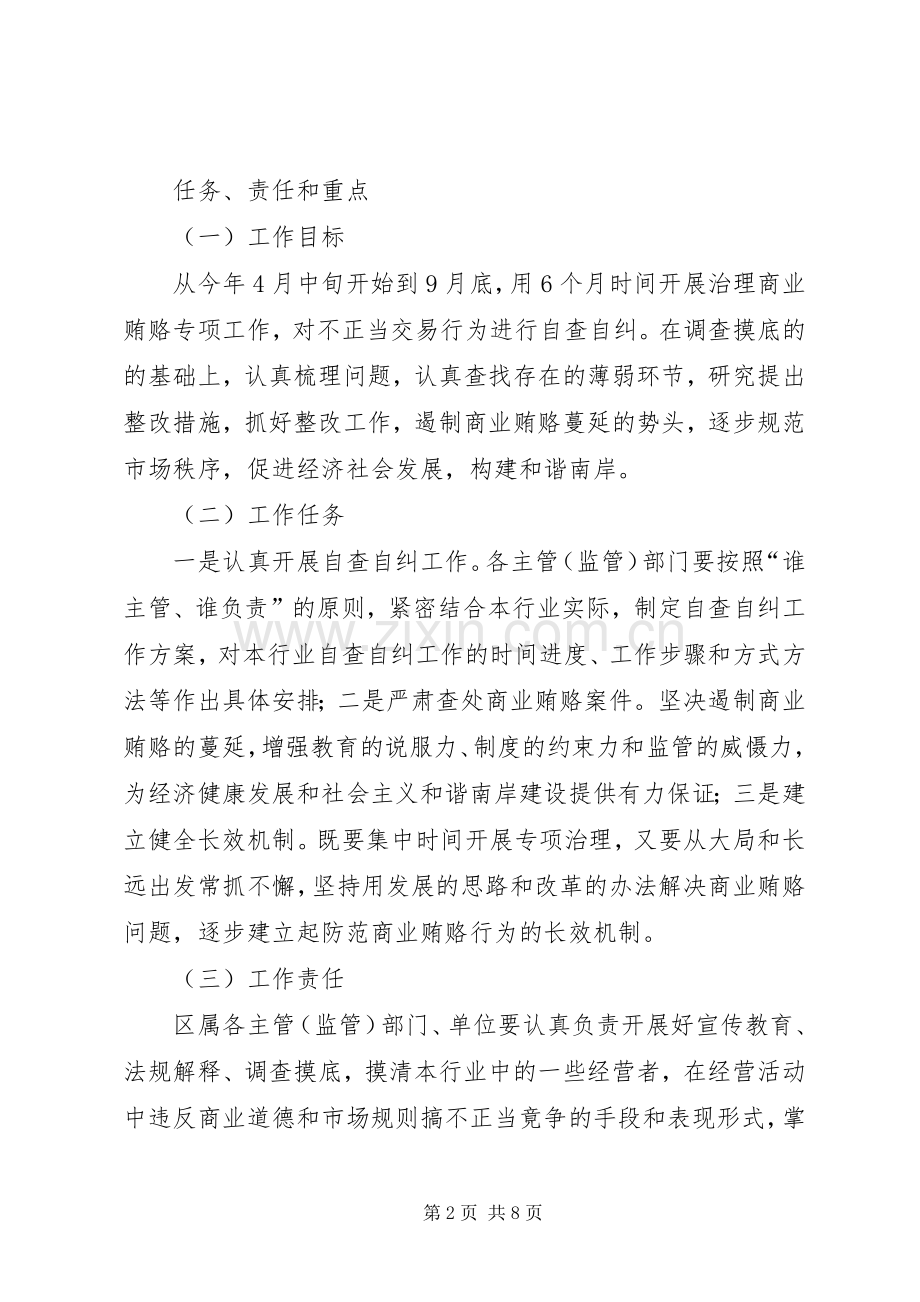 XX区关于治理商业贿赂专项工作的方案 .docx_第2页