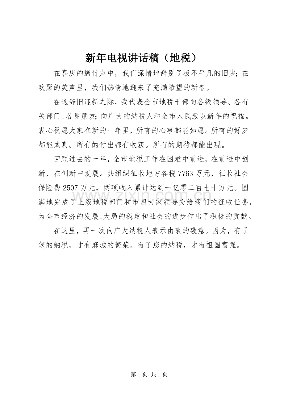 新年电视讲话稿（地税）.docx_第1页