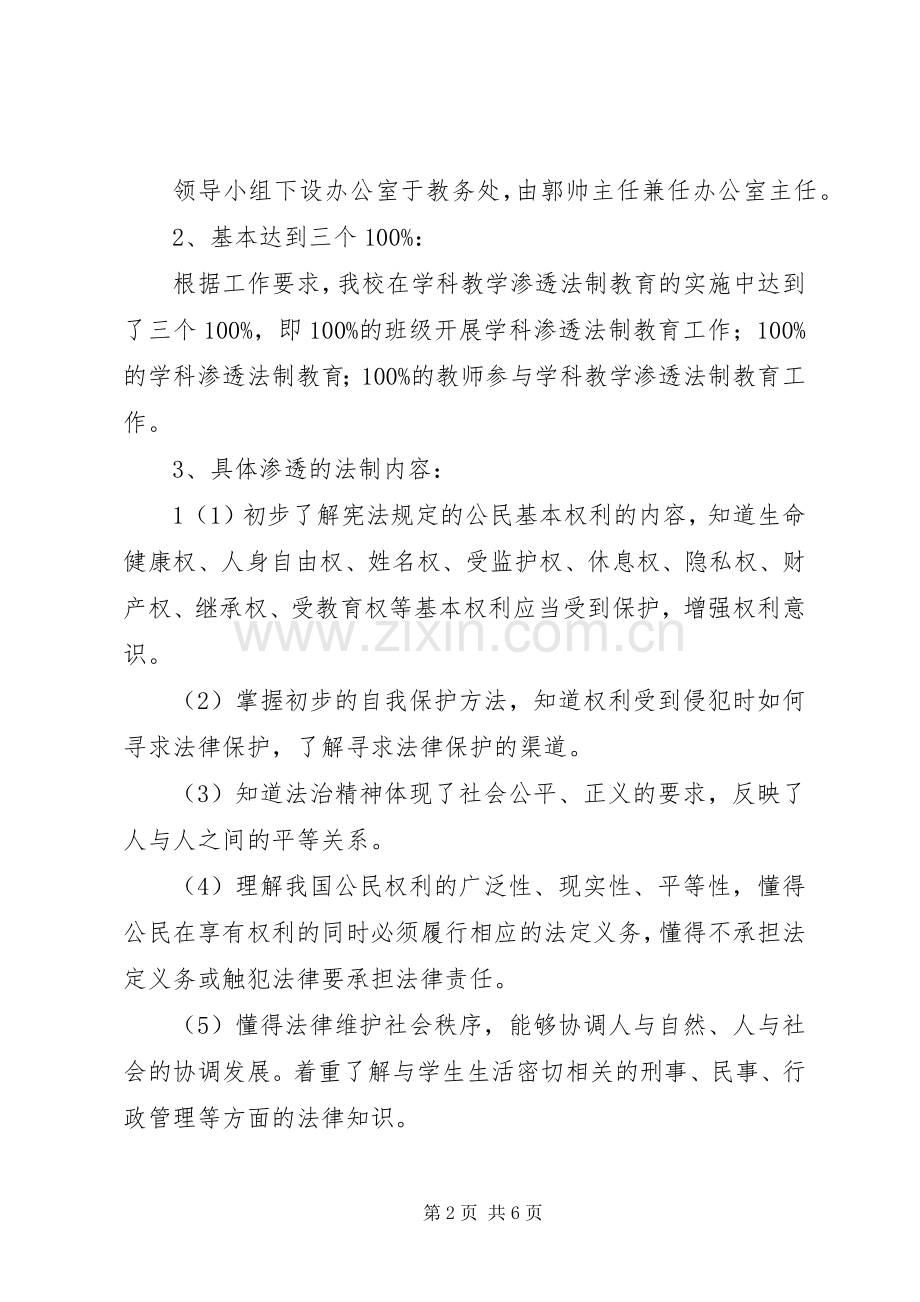 XX年度天龙中学学科教学渗透法制教育工作实施方案.docx_第2页