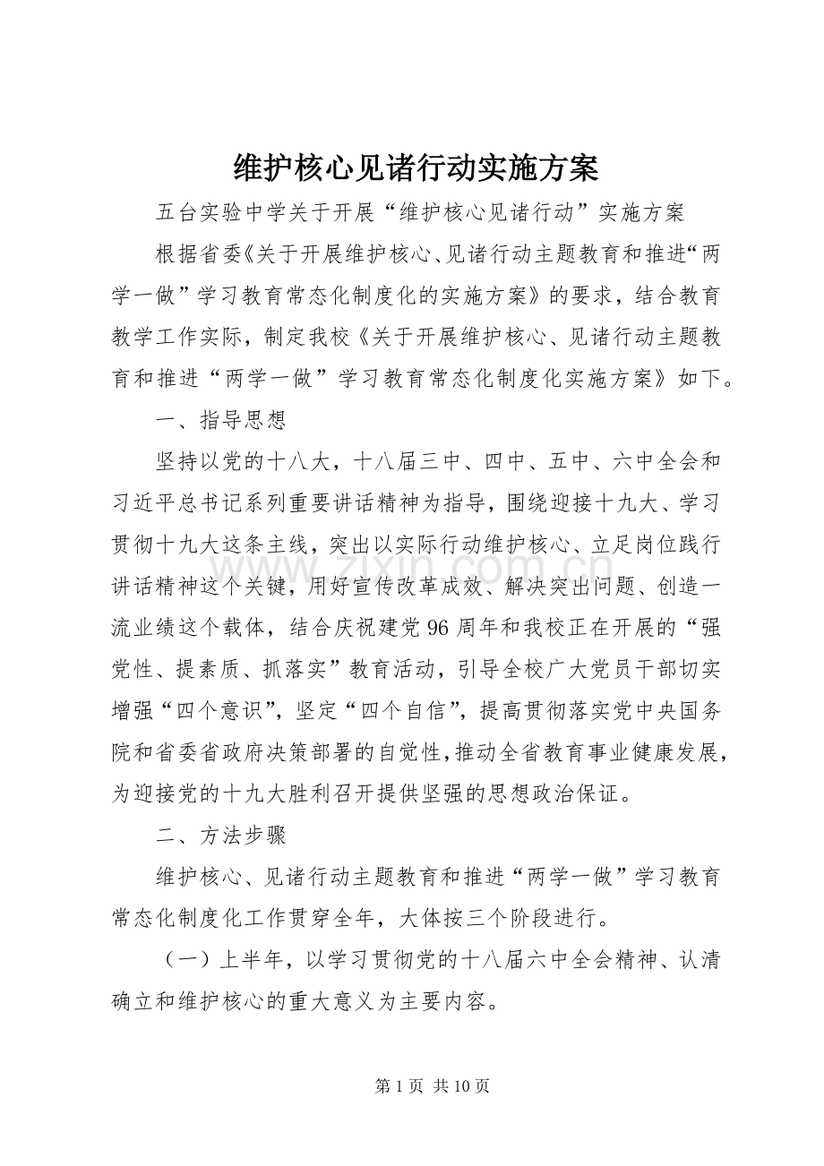 维护核心见诸行动方案.docx_第1页