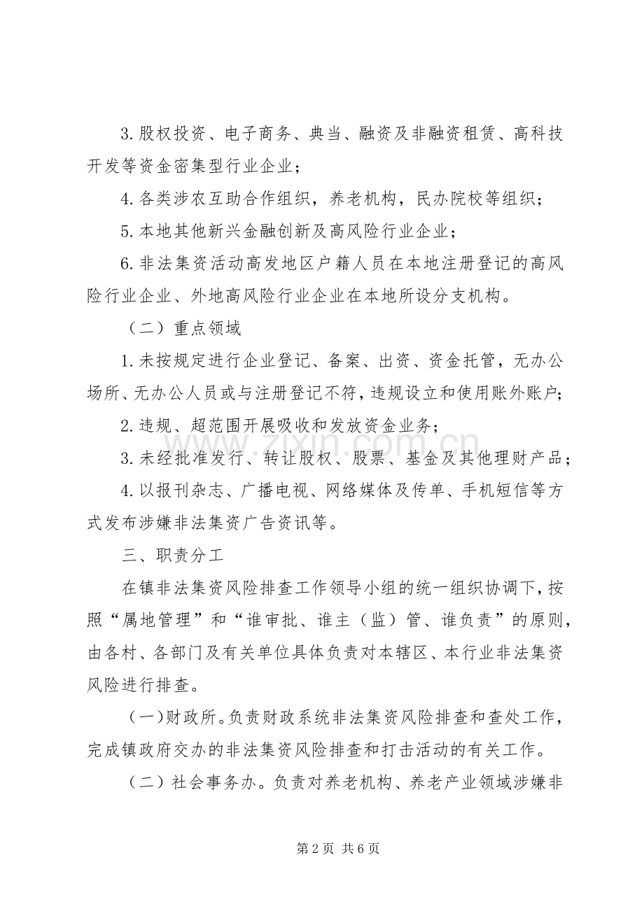 XX市开展非法集资风险排查工作方案发展与协调 .docx_第2页