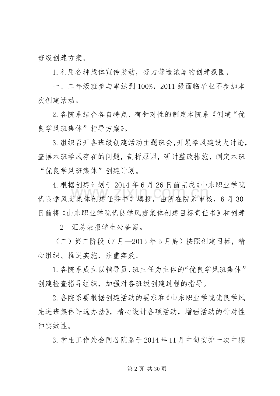 山东职业学院优良学风班集体创建活动方案.docx_第2页