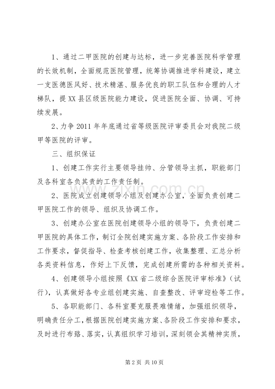 XX医院二甲创建方案 .docx_第2页