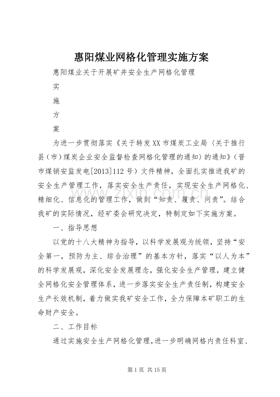 惠阳煤业网格化管理方案.docx_第1页