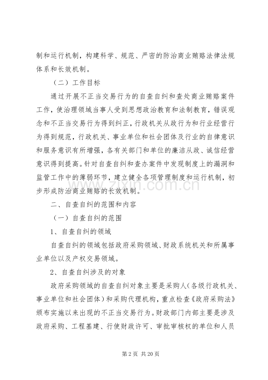 政府采购领域不正当交易行为自查自纠方案.docx_第2页