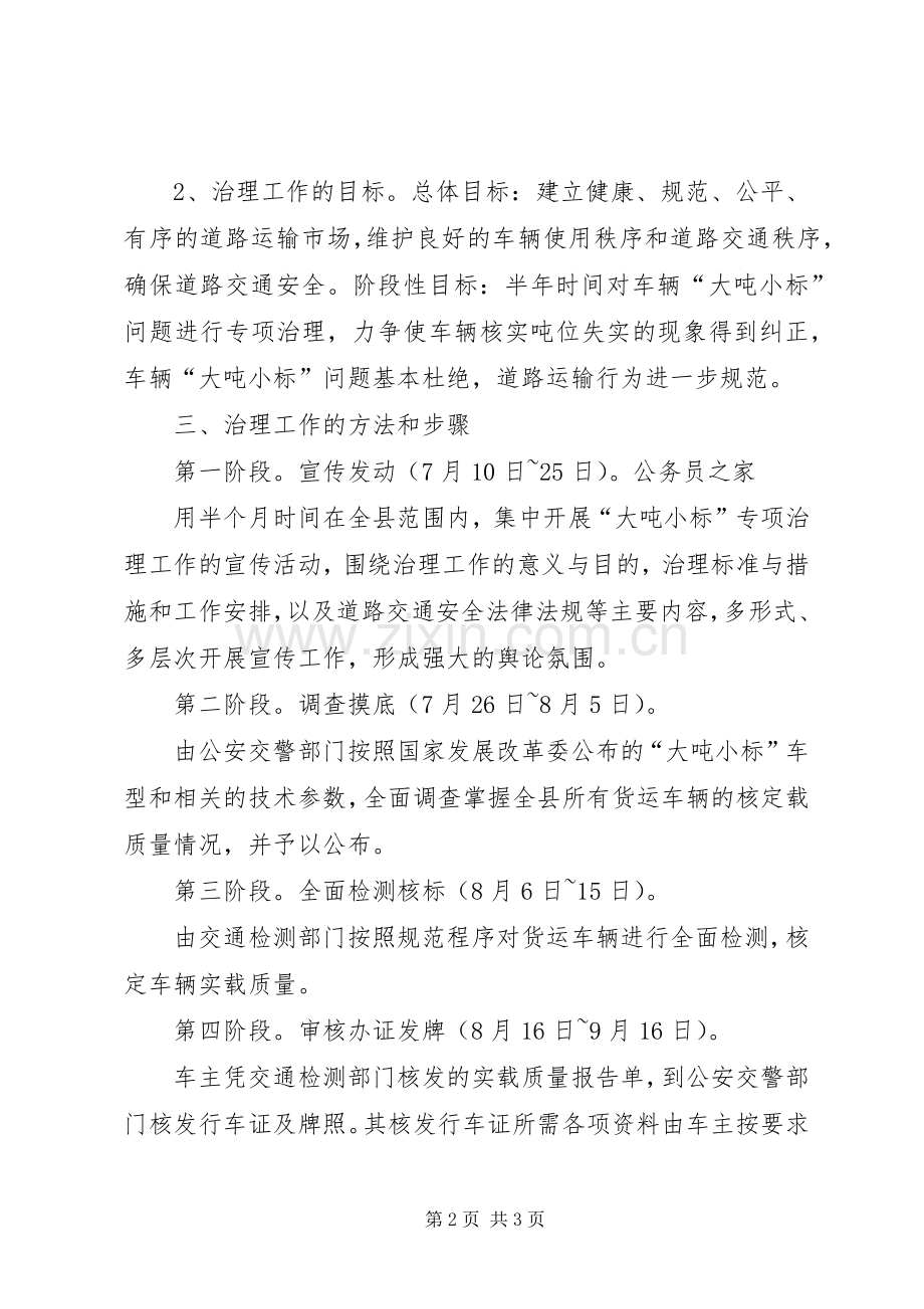 县交通局关于整治大吨小标车辆的方案.docx_第2页
