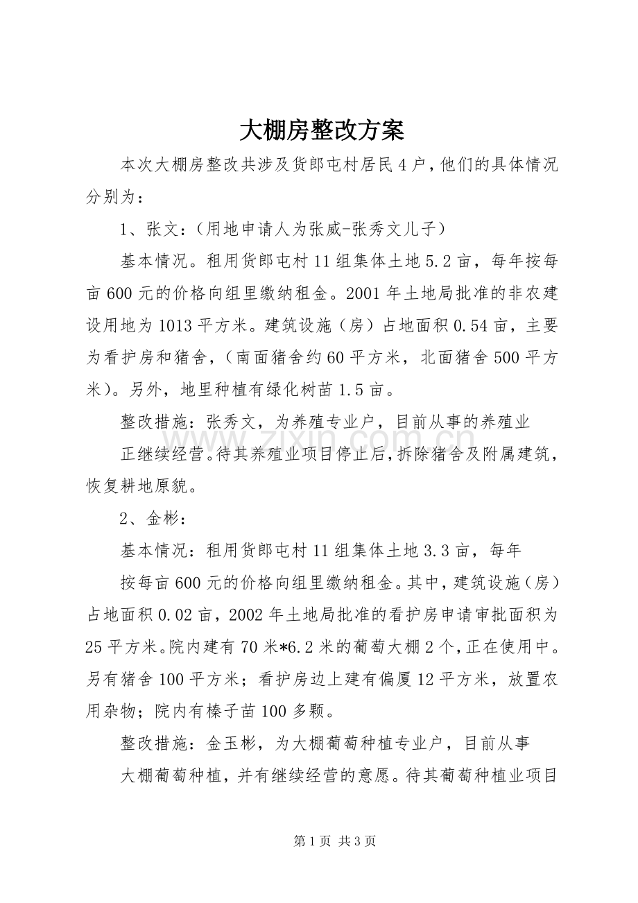 大棚房整改实施方案.docx_第1页