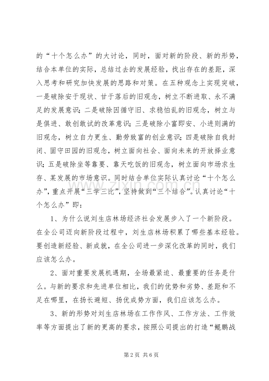 刘生店林场开展“解放思想求发展、转变观念快致富”大讨论活动的方案.docx_第2页